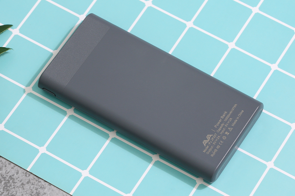 Pin sạc dự phòng Polymer 10.000 mAh AVA PJ JP207 Màu Xám