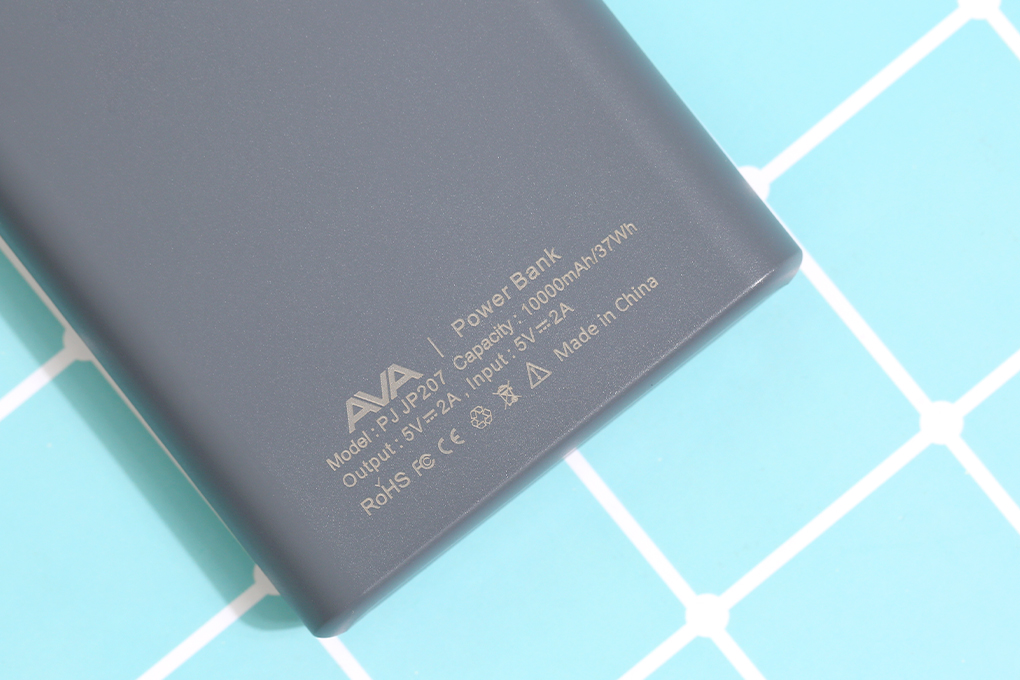 Pin sạc dự phòng Polymer 10.000 mAh AVA PJ JP207 Màu Xám