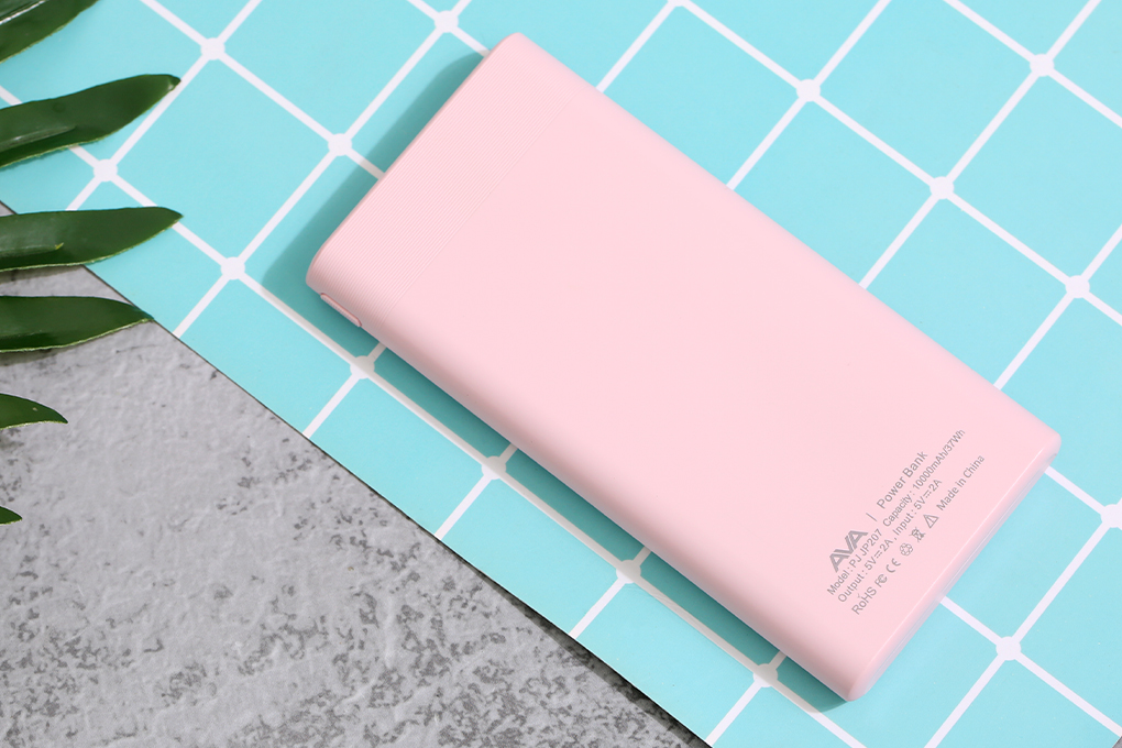 Pin sạc dự phòng Polymer 10.000 mAh AVA PJ JP207 Màu Hồng