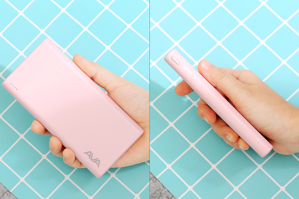 Pin sạc dự phòng Polymer 10.000 mAh AVA PJ JP207 Màu Hồng
