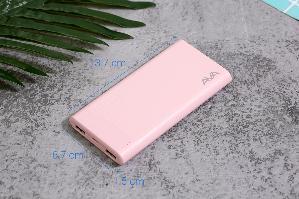 Pin sạc dự phòng Polymer 10.000 mAh AVA PJ JP207 Màu Hồng