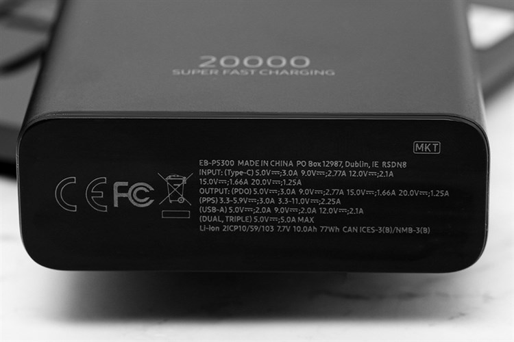 Pin sạc dự phòng 20.000 mAh Type C PD 25W Samsung EB-P5300 Màu Đen