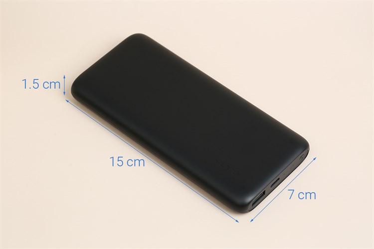 Pin sạc dự phòng Polymer 10.000 mAh Type C PD QC3.0 VOOC 30W OPPO PBV02 Màu Đen
