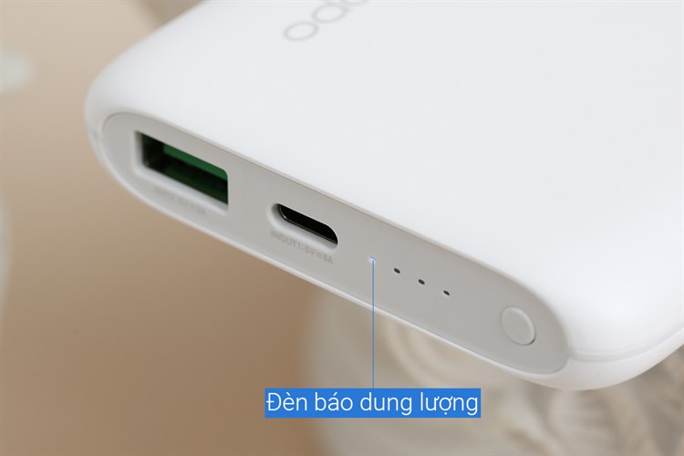Pin sạc dự phòng Polymer 10.000 mAh Type C PD QC3.0 VOOC 30W OPPO PBV02 Màu Trắng