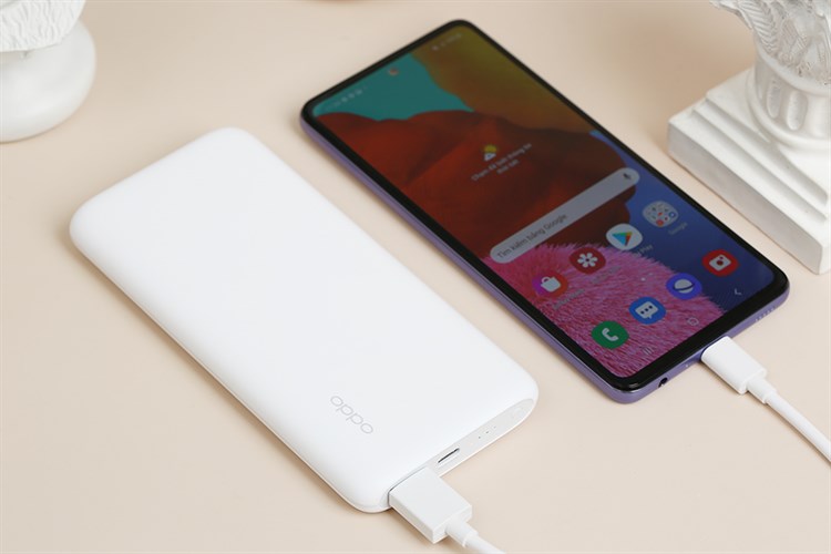 Pin sạc dự phòng Polymer 10.000 mAh Type C PD QC3.0 VOOC 30W OPPO PBV02 Màu Trắng