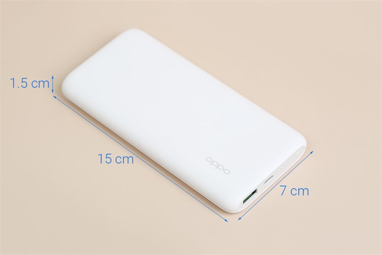 Pin sạc dự phòng Polymer 10.000 mAh Type C PD QC3.0 VOOC 30W OPPO PBV02 Màu Trắng