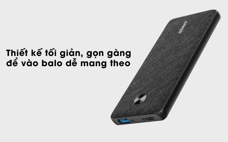 Pin sạc dự phòng Polymer 10.000mAh Type C PowerCore Slim PD Anker A1231 - Thiết kế 