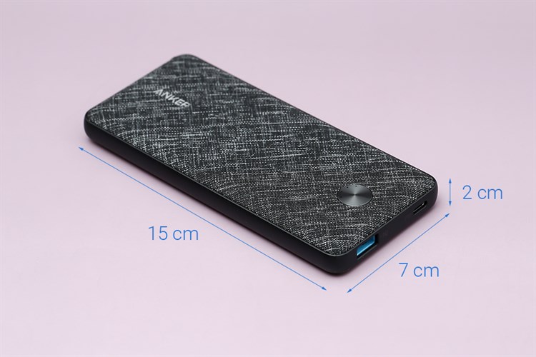 Pin sạc dự phòng Polymer 10.000 mAh Type C PD Anker PowerCore Slim A1231 Màu Đen