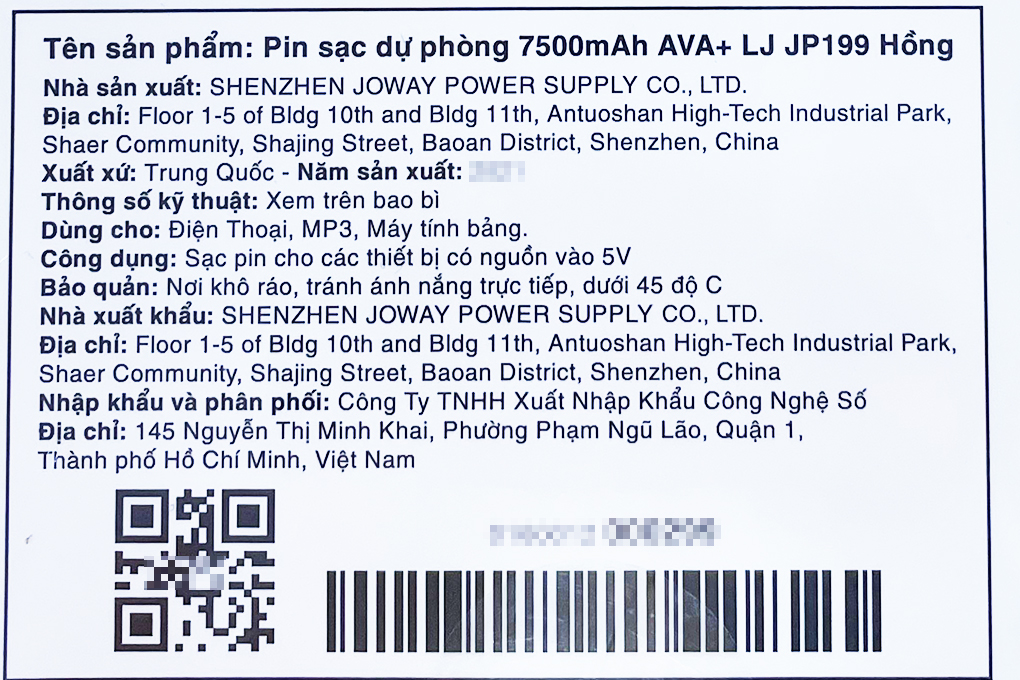 Pin sạc dự phòng 7500 mAh 10W AVA+ LJ JP199 - 26