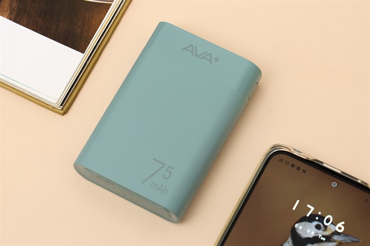 Pin sạc dự phòng 7500 mAh 10W AVA+ LJ JP199 Màu Xanh ngọc