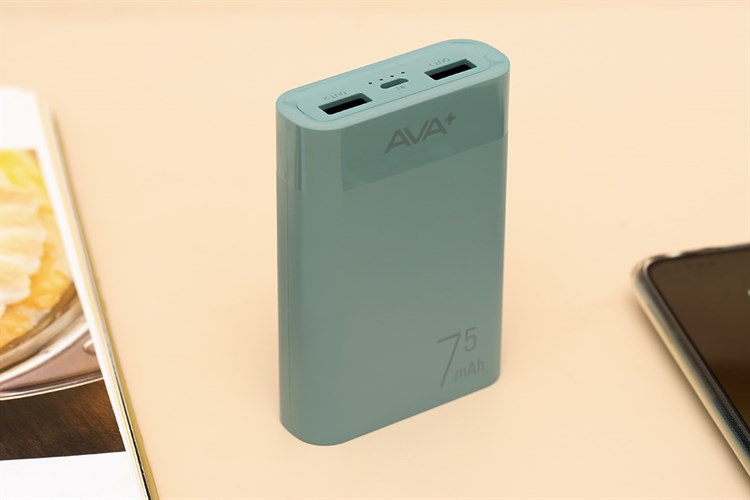Pin sạc dự phòng 7500 mAh 10W AVA+ LJ JP199 Màu Xanh ngọc