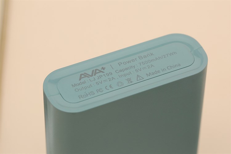 Pin sạc dự phòng 7500 mAh 10W AVA+ LJ JP199 Màu Xanh ngọc