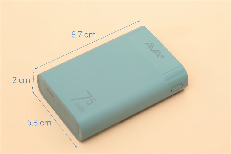 Pin sạc dự phòng 7500 mAh 10W AVA+ LJ JP199 Màu Xanh ngọc