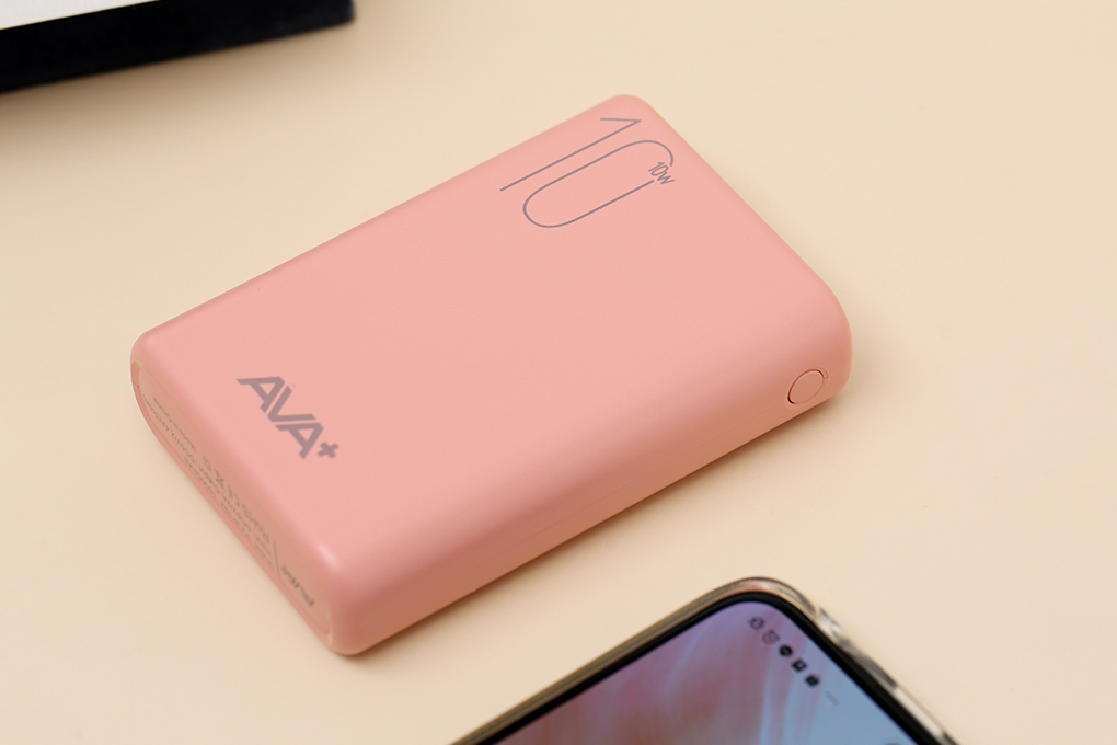 Pin sạc dự phòng Polymer 10.000 mAh 12W AVA+ PJ JP192 Màu Hồng