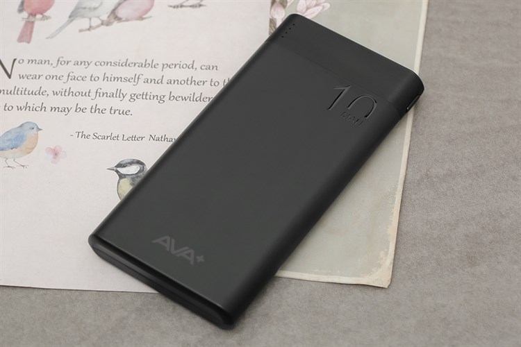 Pin sạc dự phòng Polymer 10.000mAh 10W AVA+ JP208 Màu Đen