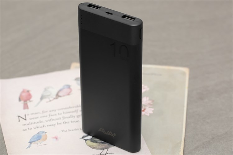 Pin sạc dự phòng Polymer 10.000mAh 10W AVA+ JP208 Màu Đen