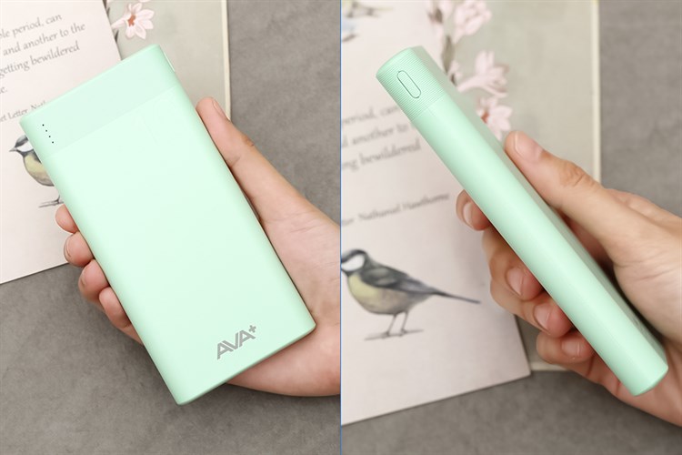 Pin sạc dự phòng Polymer 10.000mAh 10W AVA+ JP208 Màu Xanh lá