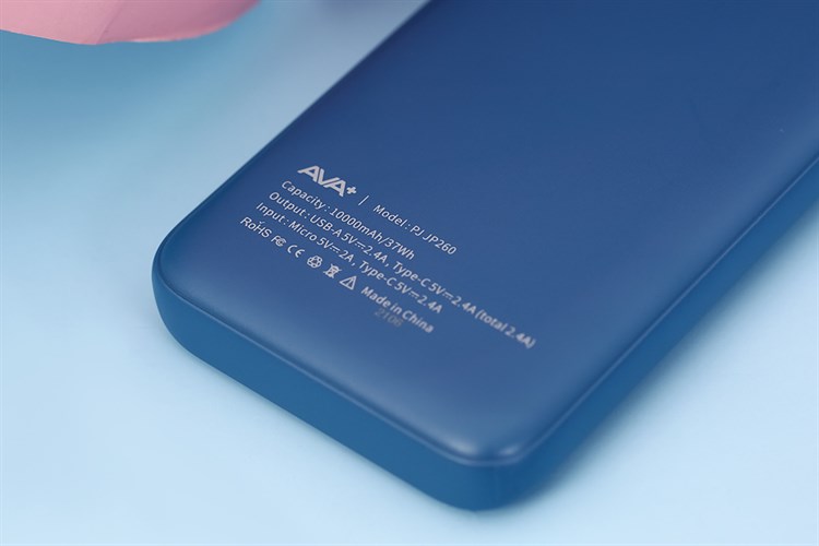 Pin sạc dự phòng Polymer 10000mAh Type C 12W AVA+ PJ JP260 Màu Xanh Navy