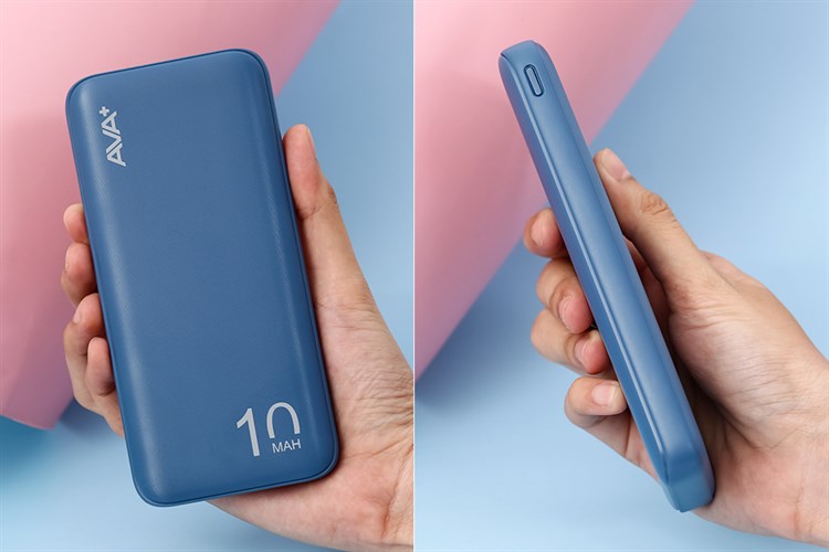 Pin sạc dự phòng Polymer 10000mAh Type C 12W AVA+ PJ JP260 Màu Xanh Navy