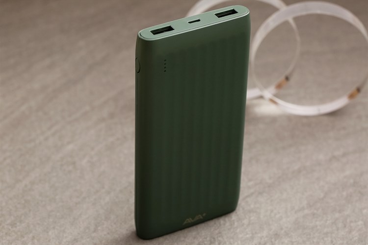 Pin sạc dự phòng Polymer 10000mAh 10.5W AVA+ DS006 Màu Xanh rêu