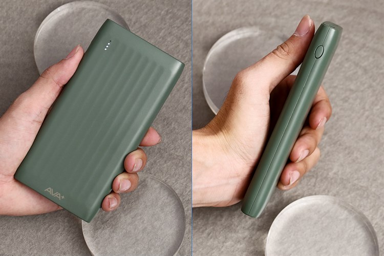 Pin sạc dự phòng Polymer 10000mAh 10.5W AVA+ DS006 Màu Xanh rêu