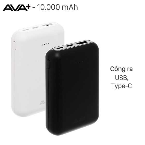 Pin sạc dự phòng Polymer 10000mAh Type C AVA+ DS2107