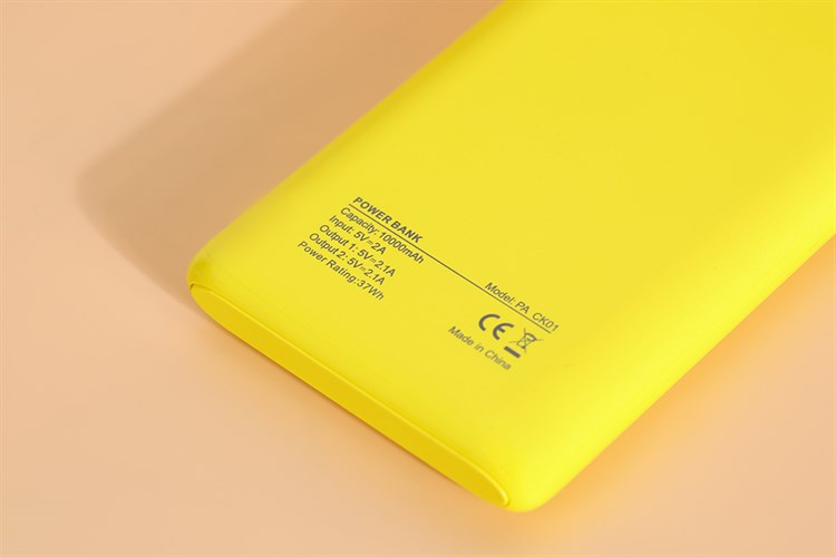 Pin sạc dự phòng Polymer 10.000 mAh 10.5W Hydrus PA CK01 Màu Vàng