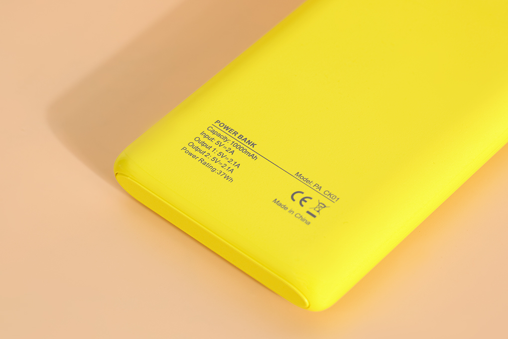 Pin sạc dự phòng Polymer 10.000 mAh 10.5W Hydrus PA CK01 Màu Vàng