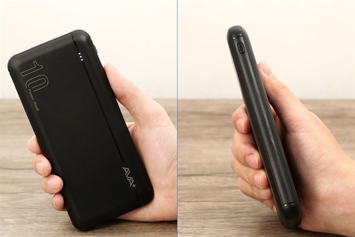 Pin sạc dự phòng Polymer 10000mAh Type C 10W AVA+ PB100S Màu Đen