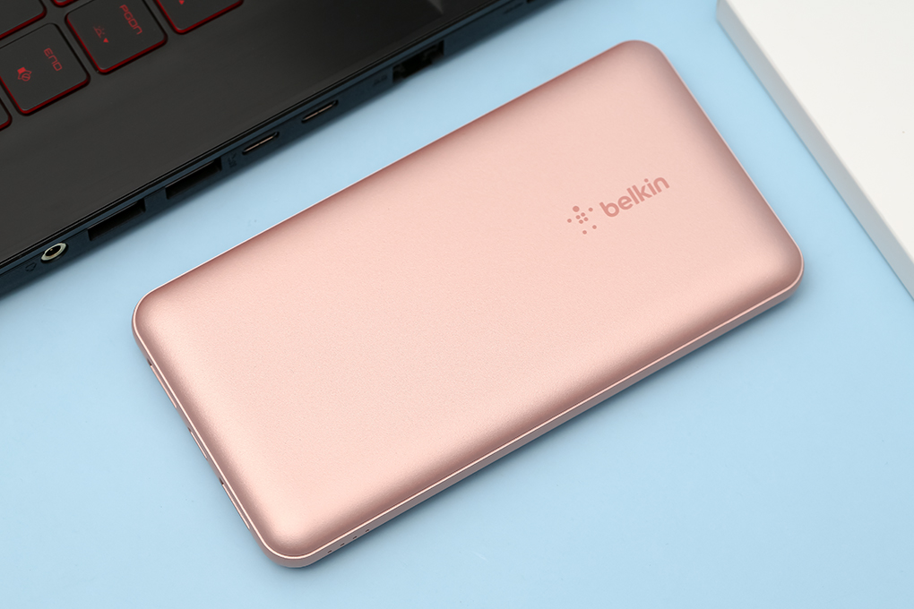 Pin sạc dự phòng Polymer 10.000 mAh Type C PD 15W Belkin Pocket Power BPB011 Màu Vàng Hồng