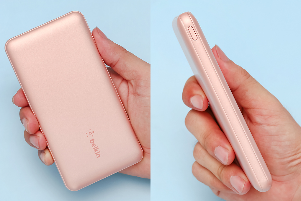 Pin sạc dự phòng Polymer 10.000 mAh Type C PD 15W Belkin Pocket Power BPB011 Màu Vàng Hồng