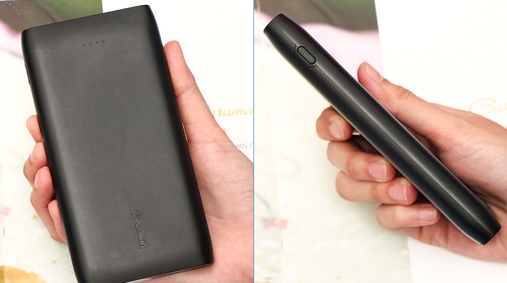 Pin sạc dự phòng Polymer 10.000 mAh Type C 18W PD Belkin Pocket Power BPB001 - Thiết kế viền được bo cong tinh tế