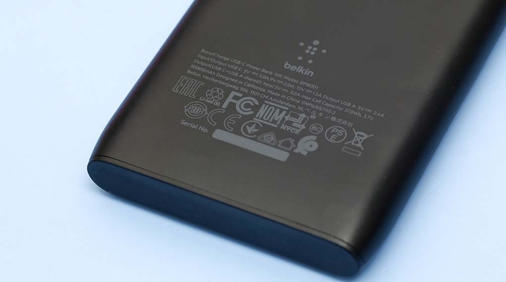 Pin sạc dự phòng Polymer 10.000 mAh Type C 18W PD Belkin Pocket Power BPB001 - Dung lượng pin lớn lên đến 10000 mAh 