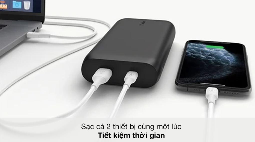 Sạc 2 thiết bị cùng lúc - Belkin Pocket Power BPB002 