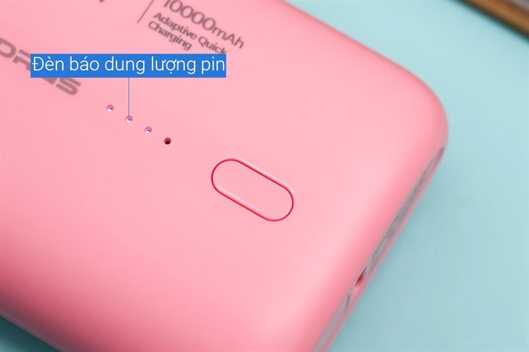 Pin sạc dự phòng 10000mAh Type C PD QC3.0 20W Hydrus PB299S Màu Hồng