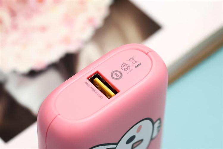 Pin sạc dự phòng 10000mAh Type C PD QC3.0 20W Hydrus PB299S Màu Hồng