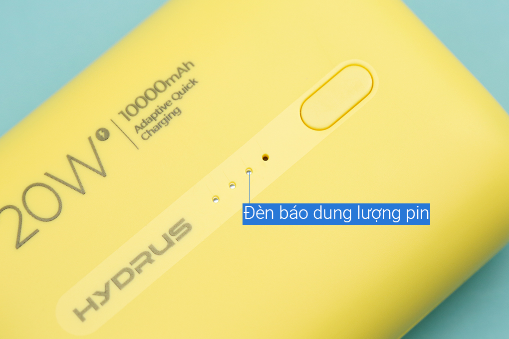 Pin sạc dự phòng 10000mAh Type C PD QC3.0 20W Hydrus PB299S Màu Vàng