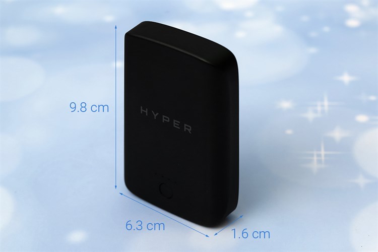 Pin sạc dự phòng Polymer 5000mAh Không dây Magnetic Type C 12W HyperJuice HJ-WL61TC Màu Đen