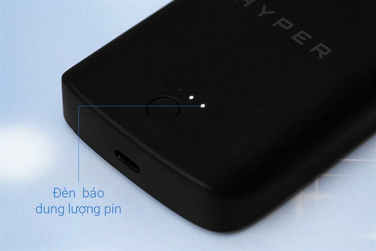 Pin sạc dự phòng Polymer 5000mAh Không dây Magnetic Type C 12W HyperJuice HJ-WL61TC Màu Đen