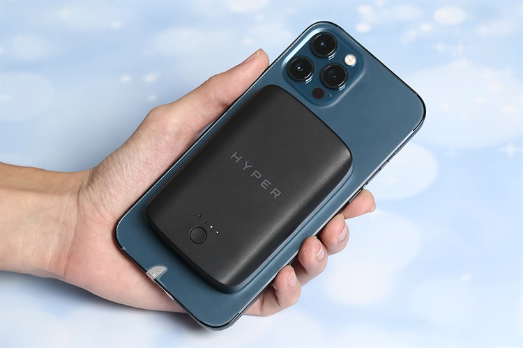 Pin sạc dự phòng Polymer 5000mAh Không dây Magnetic Type C 12W HyperJuice HJ-WL61TC Màu Đen