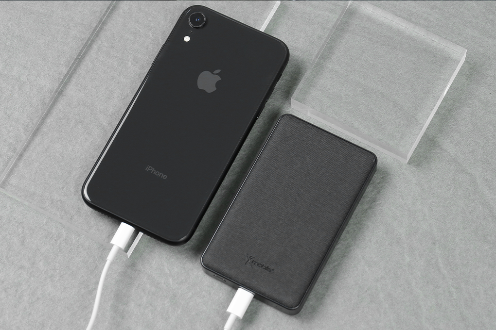 Pin sạc dự phòng Polymer 10000mAh không dây Magnetic Type C PD 20W Xmobile PowerLite P181P Màu Đen
