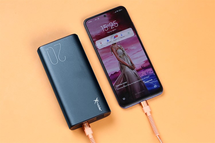Pin sạc dự phòng Polymer 20000mAh Type C PD QC3.0 20W Xmobile PowerBox+ JP218 Màu Xanh Navy