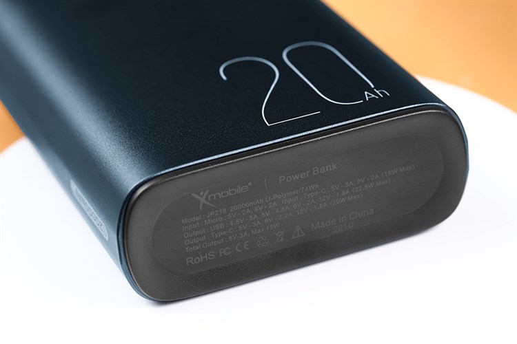 Pin sạc dự phòng Polymer 20000mAh Type C PD QC3.0 20W Xmobile PowerBox+ JP218 Màu Xanh Navy