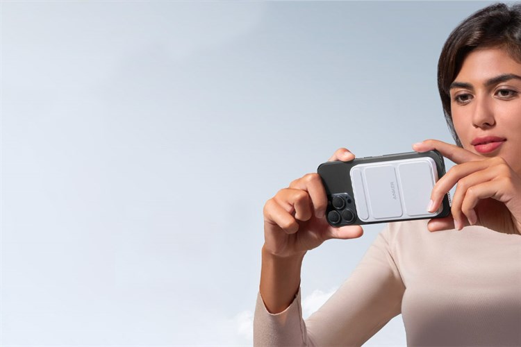 Pin sạc dự phòng Polymer 5000mAh không dây Magnetic Type C 12W Anker MagGo A1611 Màu Trắng