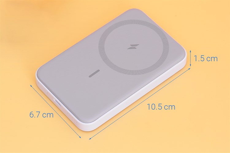 Pin sạc dự phòng Polymer 5000mAh không dây Magnetic Type C 12W Anker MagGo A1611 Màu Tím