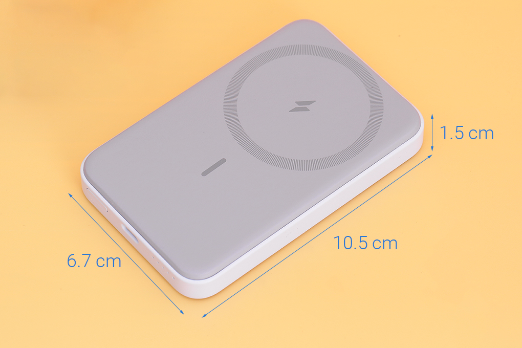 Pin sạc dự phòng Polymer 5000mAh không dây Magnetic Type C 12W Anker MagGo A1611 Màu Tím