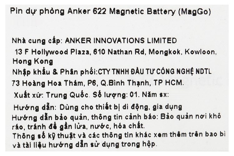 Pin sạc dự phòng Polymer 5000mAh không dây Magnetic Type C 12W Anker MagGo A1611 Màu Tím