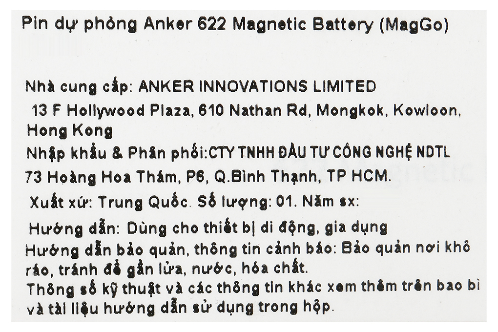 Pin sạc dự phòng Polymer 5000mAh không dây Magnetic Type C 12W Anker MagGo A1611 Màu Tím