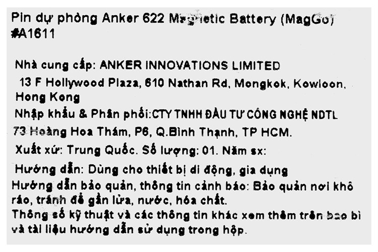 Pin sạc dự phòng Polymer 5000mAh không dây Magnetic Type C 12W Anker MagGo A1611 Màu Đen