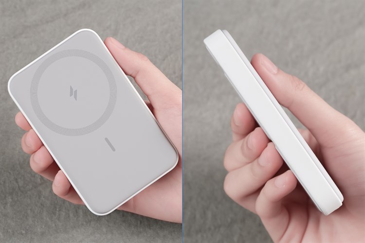 Pin sạc dự phòng Polymer 5000mAh không dây Magnetic Type C 12W Anker MagGo A1611 Màu Trắng